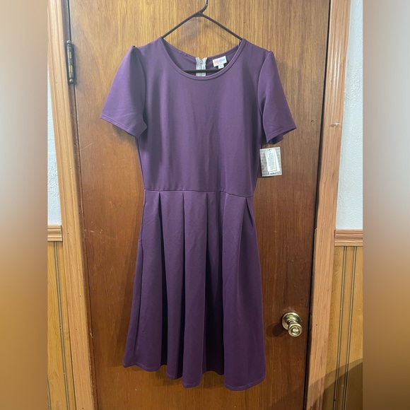 Lularoe Solid Purple Amelia Dress, Size XL, NWT - Picture 2 of 6